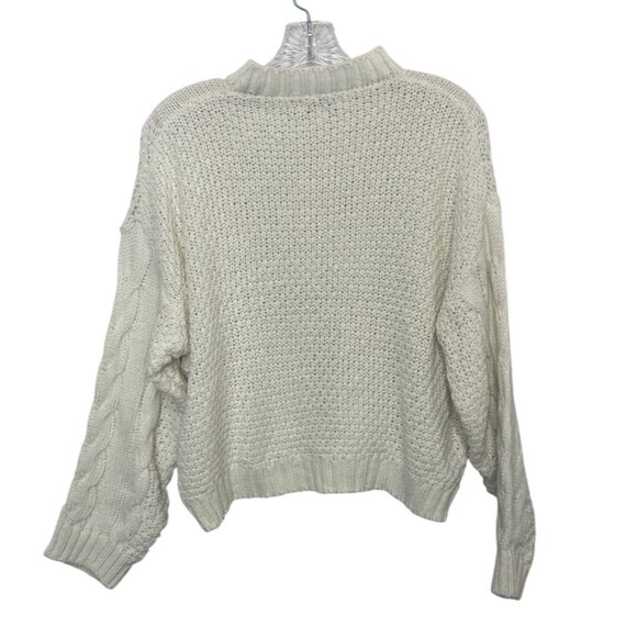 Ms Maggie Cable Knit Crewneck Sweater Womens XL Cream New WOT - Picture 2 of 7